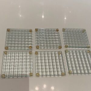 Not Rated Glass Coasters with Gold Accents
